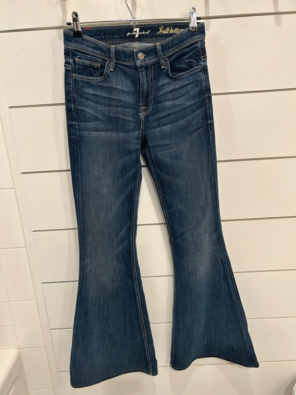 7 For All Mankind Dark Blue Flared Jeans